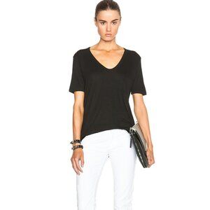 Alexander Wang Classic Viscose Tee with Pocket Black Size S Short Sleeve
